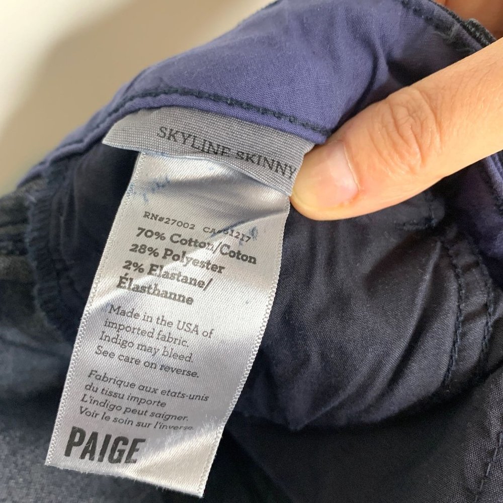 PAIGE Skyline Skinny Jeans in Indigo Sz 25 - Picture 8 of 9